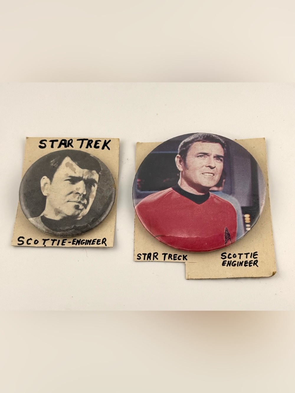 Rare Vintage 60s Star Trek Bootleg Pins w/ Backing Cards